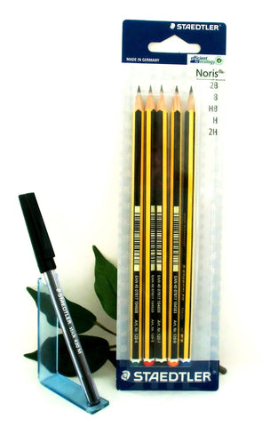Staedtler Noris Pencils Assorted Blister Pack x5 2B B HB H 2H + Free Pen