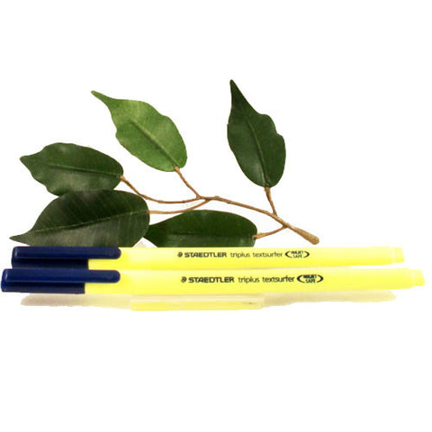 Staedtler Triplus Textsurfer Highlighter Yellow Pen x2 Tip fine-broad 363