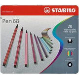 Stabilo Pen 68 Fibre Tip Pens Gift Tins in 10, 20, 30, 40 or 50 Assorted Colours