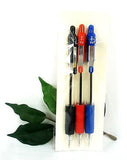 Zebra Z-Grip Ballpoint Pen x3 Assorted Black Blue & Red Retractable 1.0mm Medium