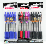 Zebra Z-Grip Retractable Ballpoint Pen 5 Pack in 3 Colour Options