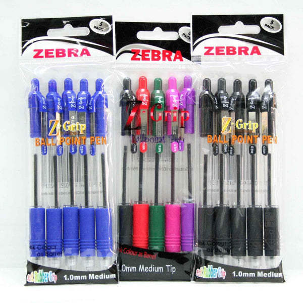 Zebra Z-Grip - Penna a sfera liscia, 1,0 mm, inchiostro rosa e